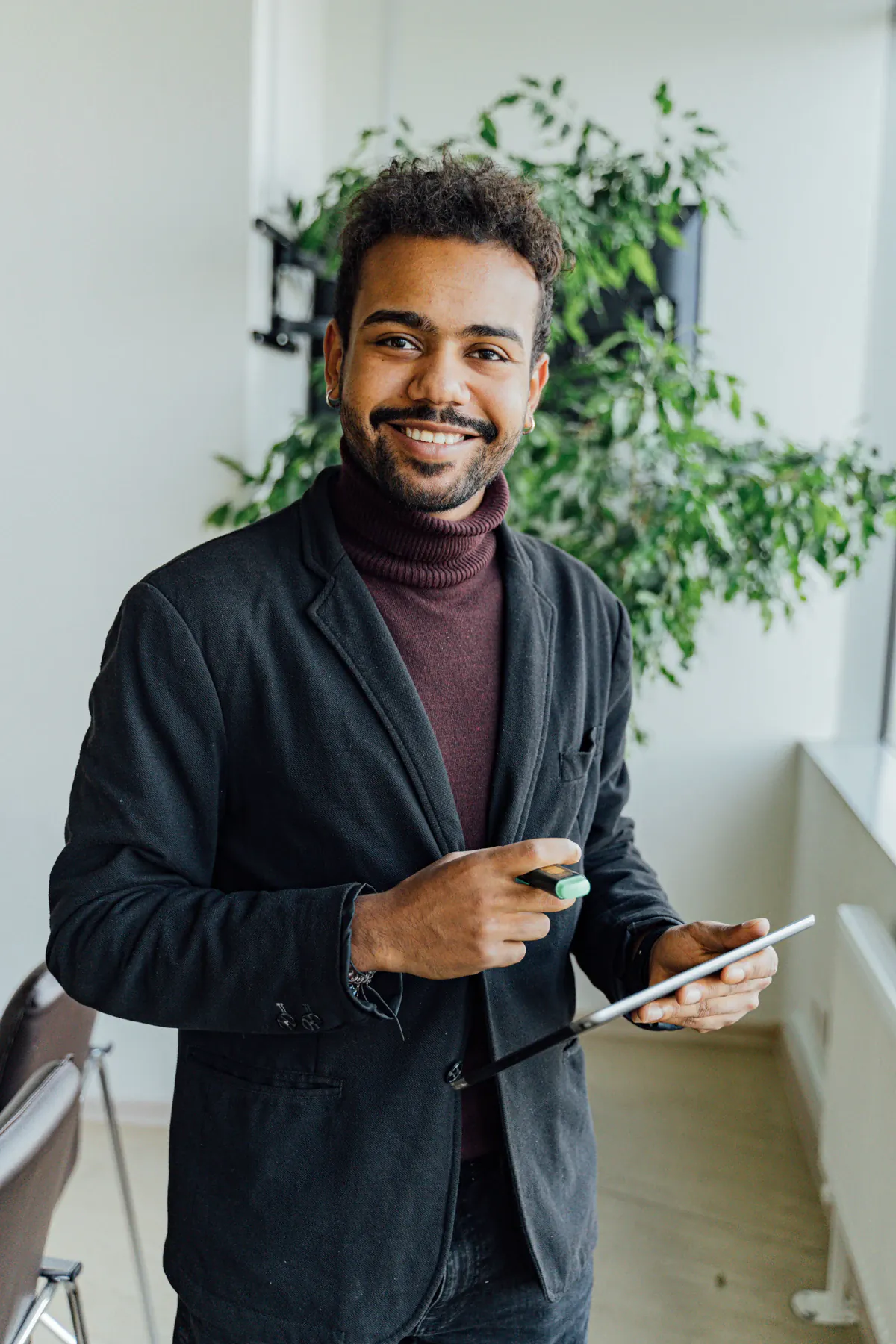Website developer working with a tablet